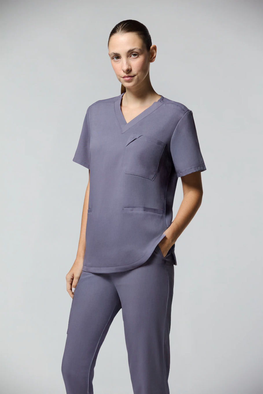 camiseta scrub feminina Soft Angelita Cinza - Pijama Cirurgico
