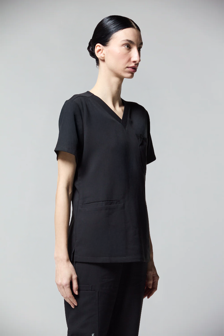 camiseta scrub feminina Soft Angelita Preto - Pijama Cirurgico