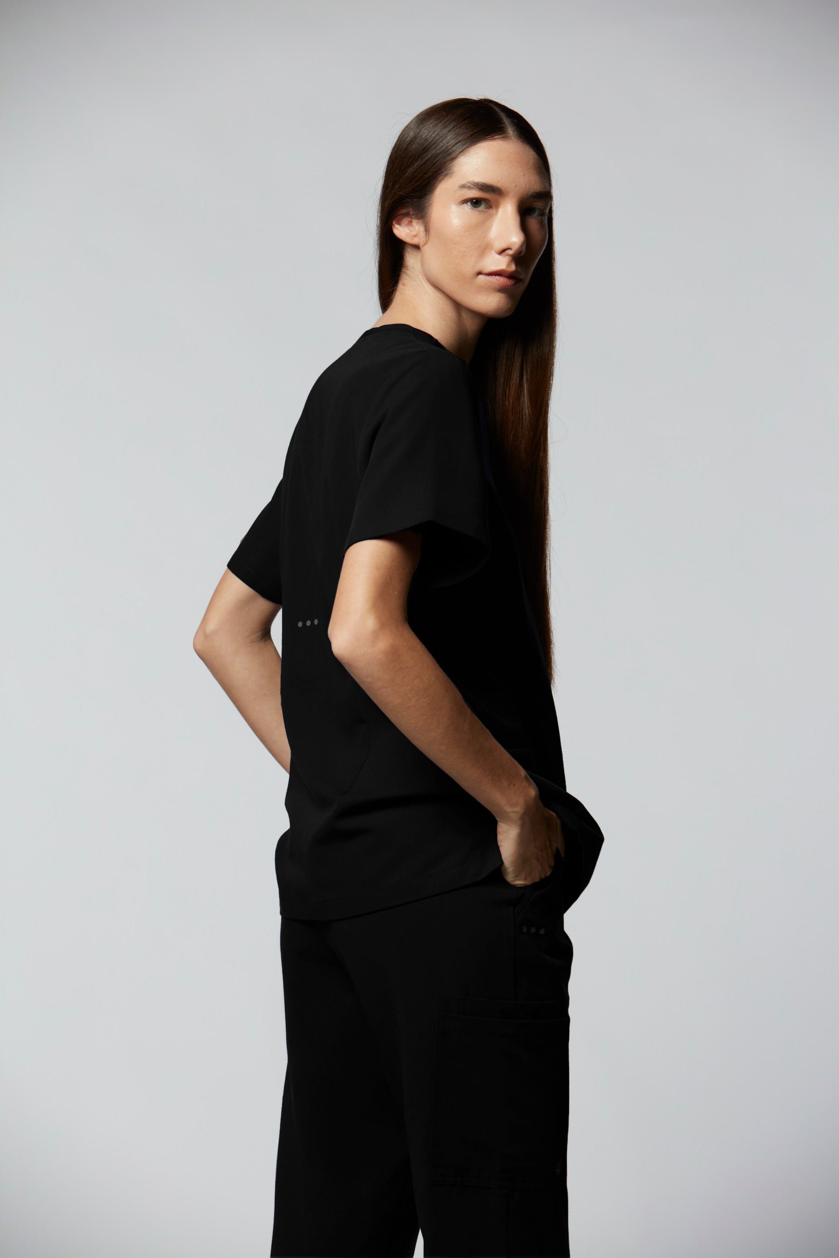 camiseta scrub feminina Soft Angelita Preto - Pijama Cirurgico