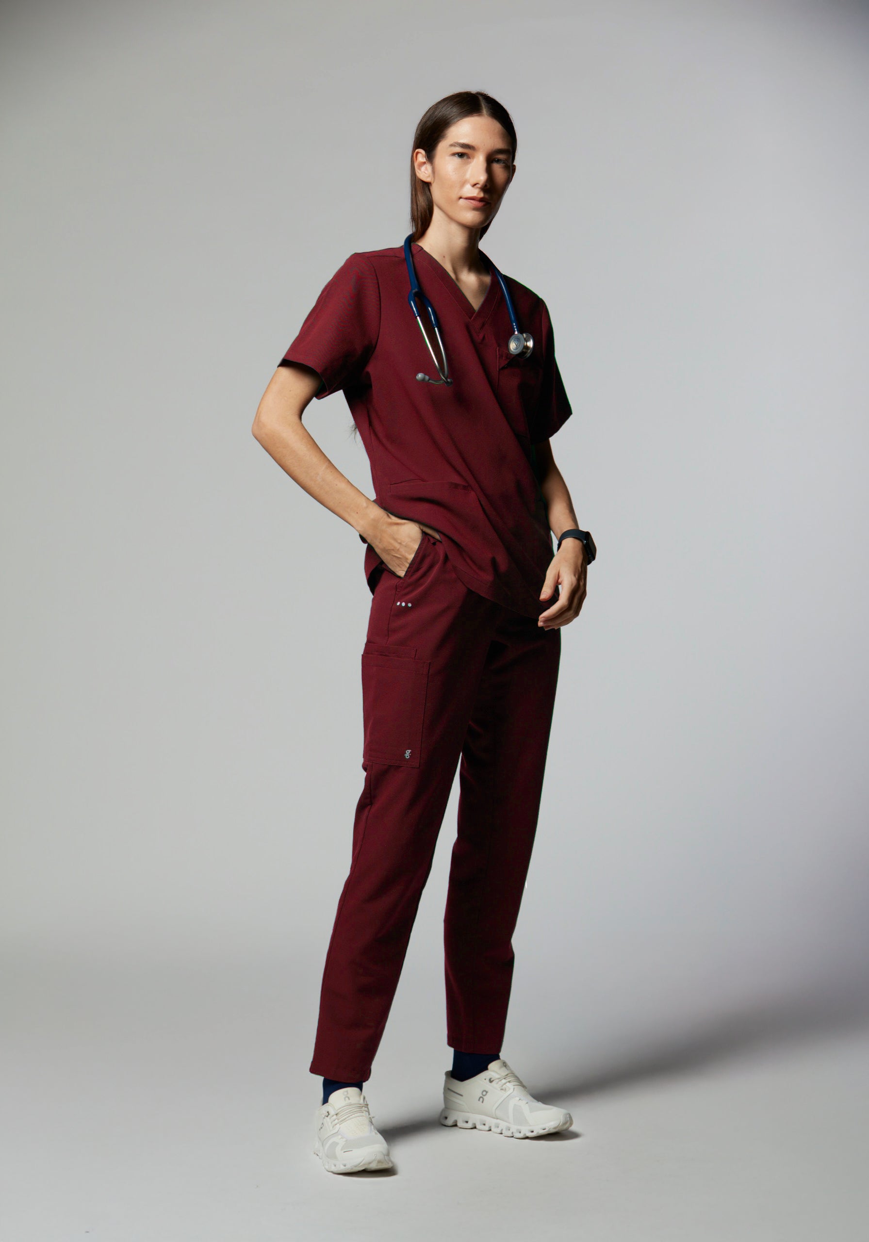 camiseta scrub feminina Soft Angelita Vinho - Pijama Cirurgico