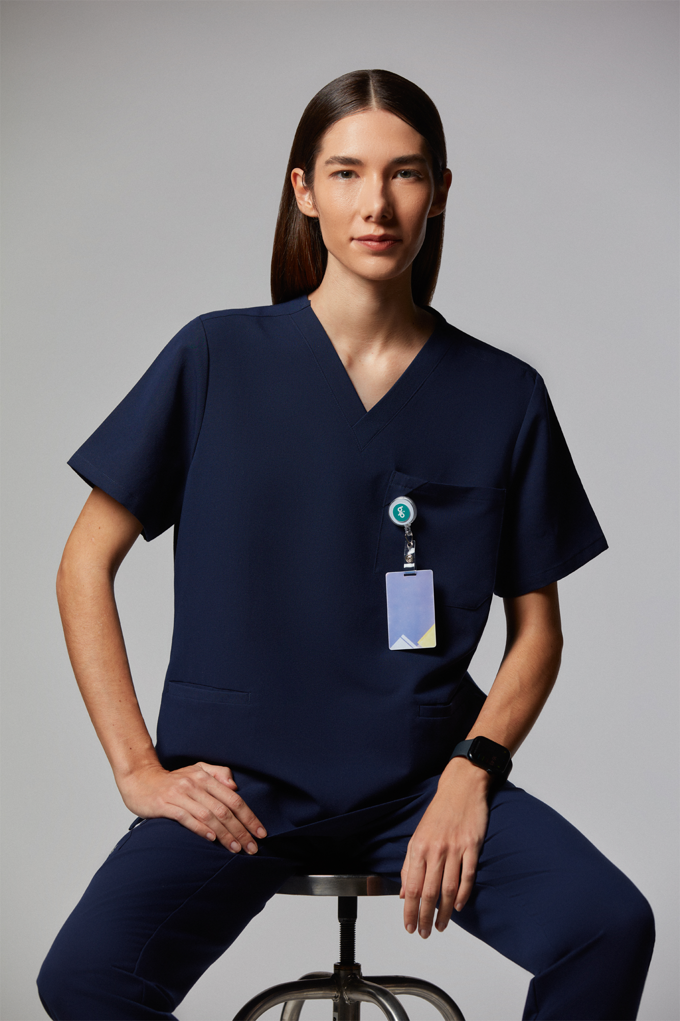 camiseta scrub feminina Tech Elizabeth Azul Marinho - Pijama Cirurgico