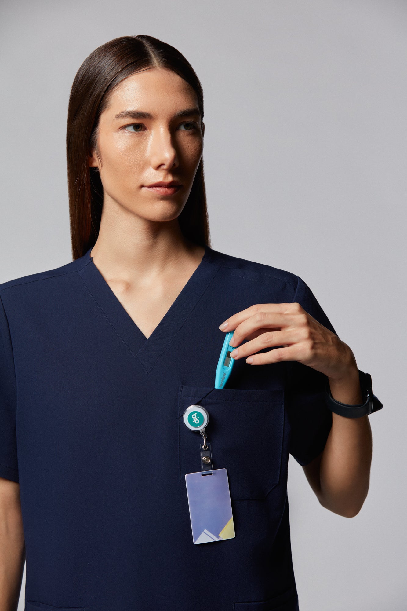 camiseta scrub feminina Tech Elizabeth Azul Marinho - Pijama Cirurgico