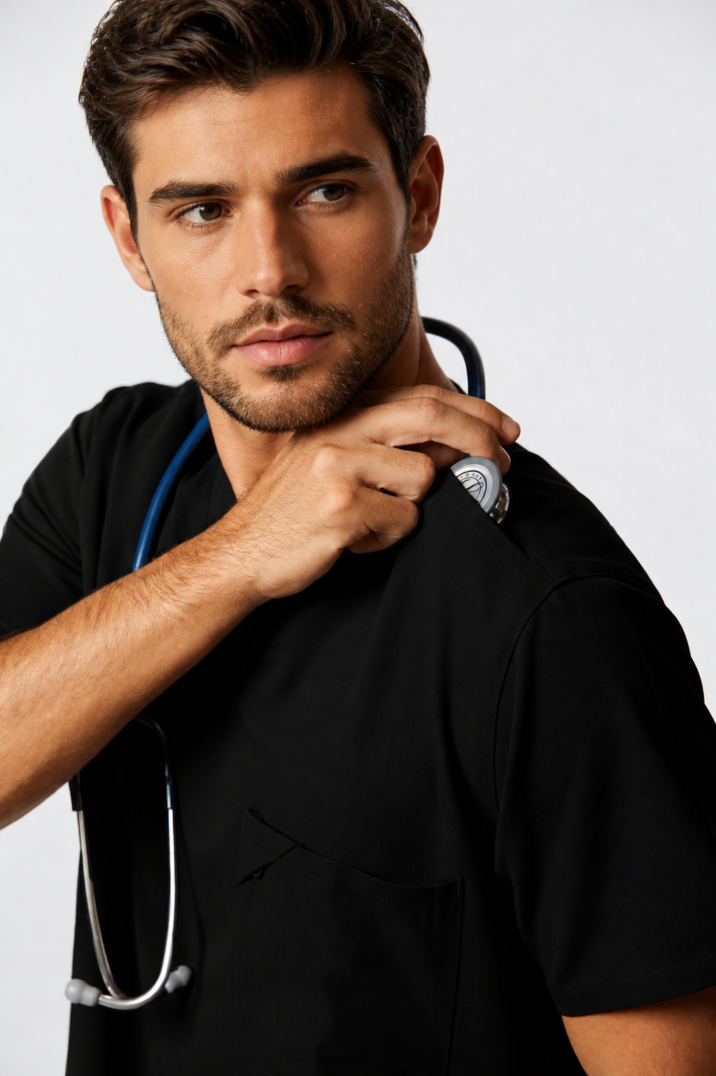 camiseta scrub masculina Soft Jatene (preto, verde, cinza, vinho)