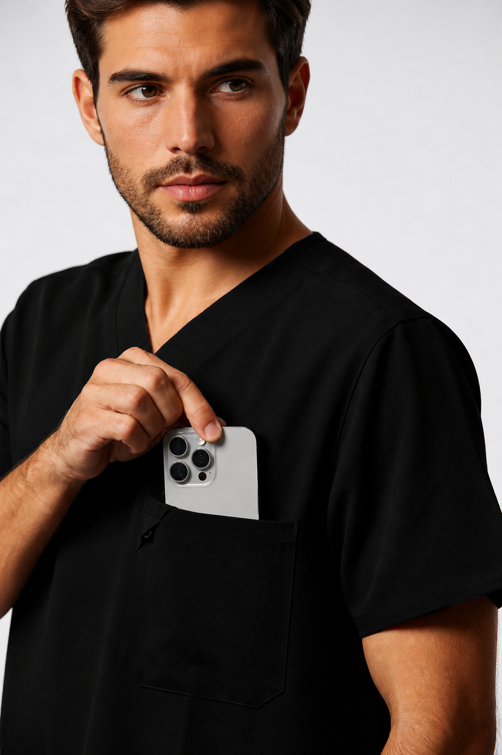 camiseta scrub masculina Soft Jatene (preto, verde, cinza, vinho)