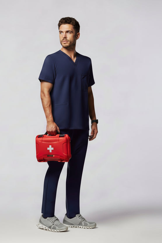 camiseta scrub masculina Tech Best Azul Marinho - Pijama Cirurgico