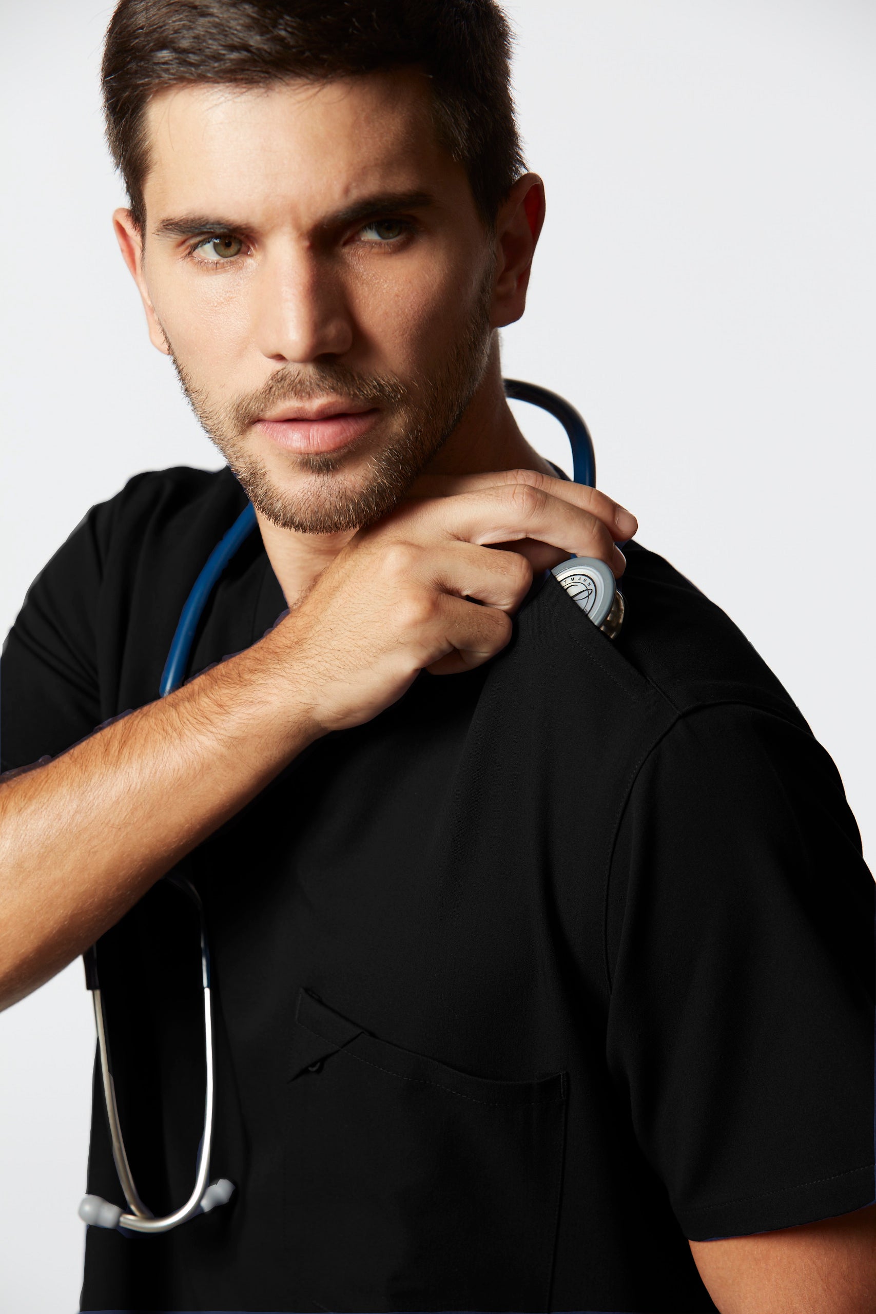 camiseta scrub masculina Soft Jatene (preto, verde, cinza, vinho)