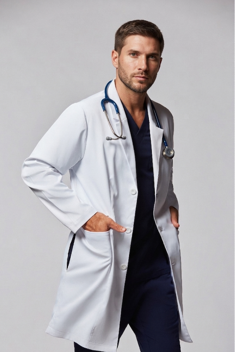 jaleco masculino Tech Fleming Branco