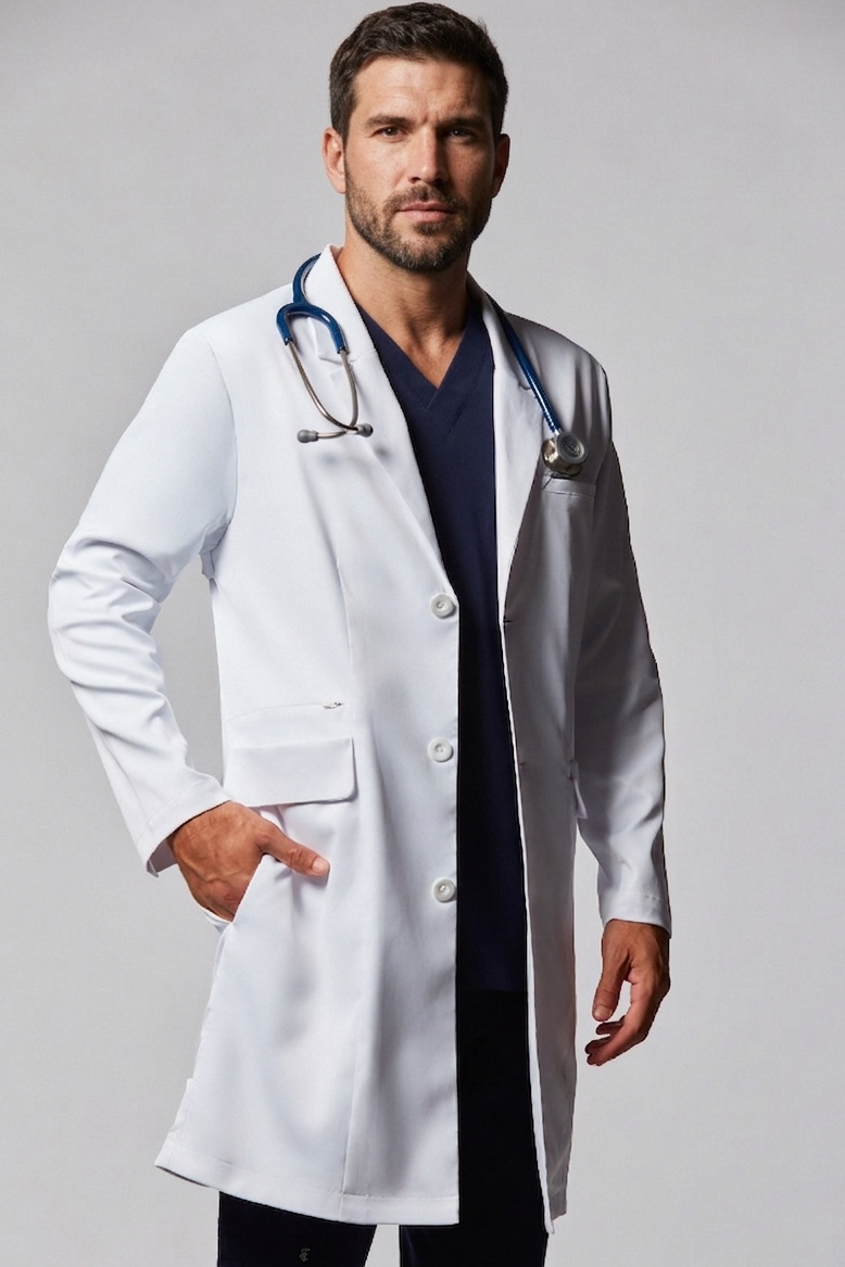 jaleco masculino Tech Fleming Branco