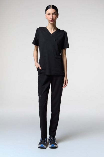 calça scrub feminina Soft Angelina Preto - Pijama Cirurgico