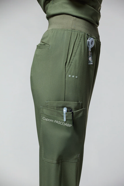 calça scrub feminina Soft Angelina Verde - Pijama Cirurgico