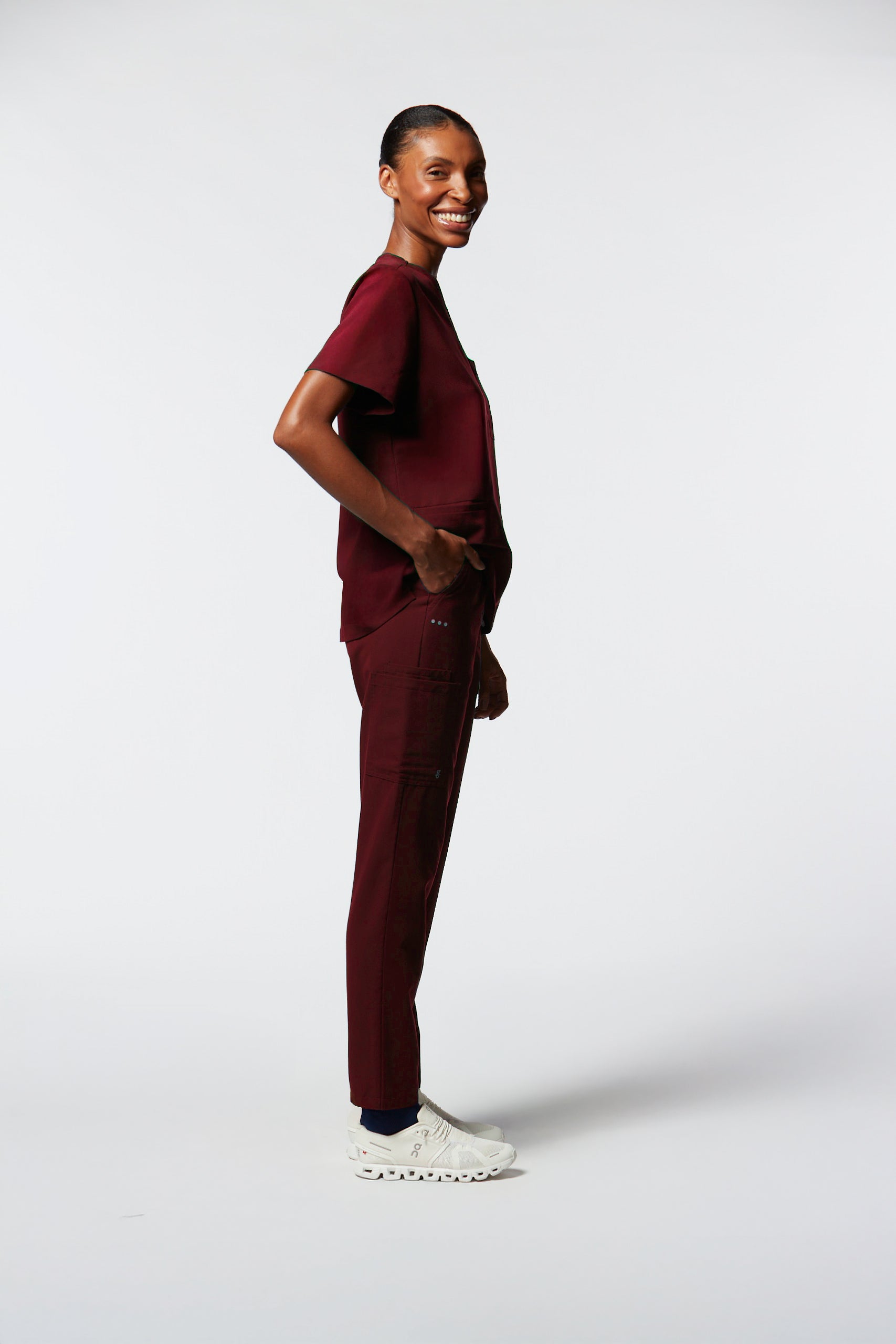 calça scrub feminina Soft Angelina Vinho - Pijama Cirurgico
