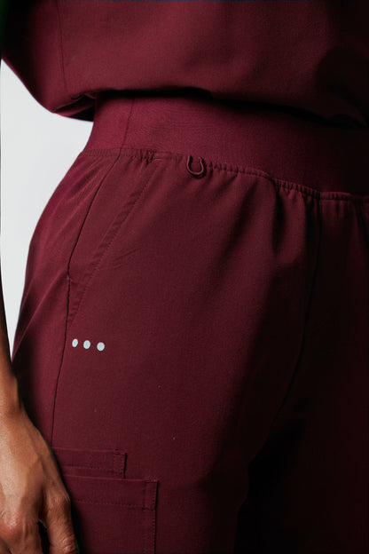 calça scrub feminina Soft Angelina Vinho - Pijama Cirurgico