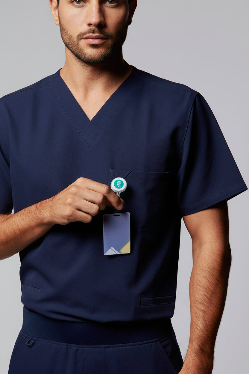 Camiseta Scrub Masculina confortável que não amassa | Pijama cirúrgico