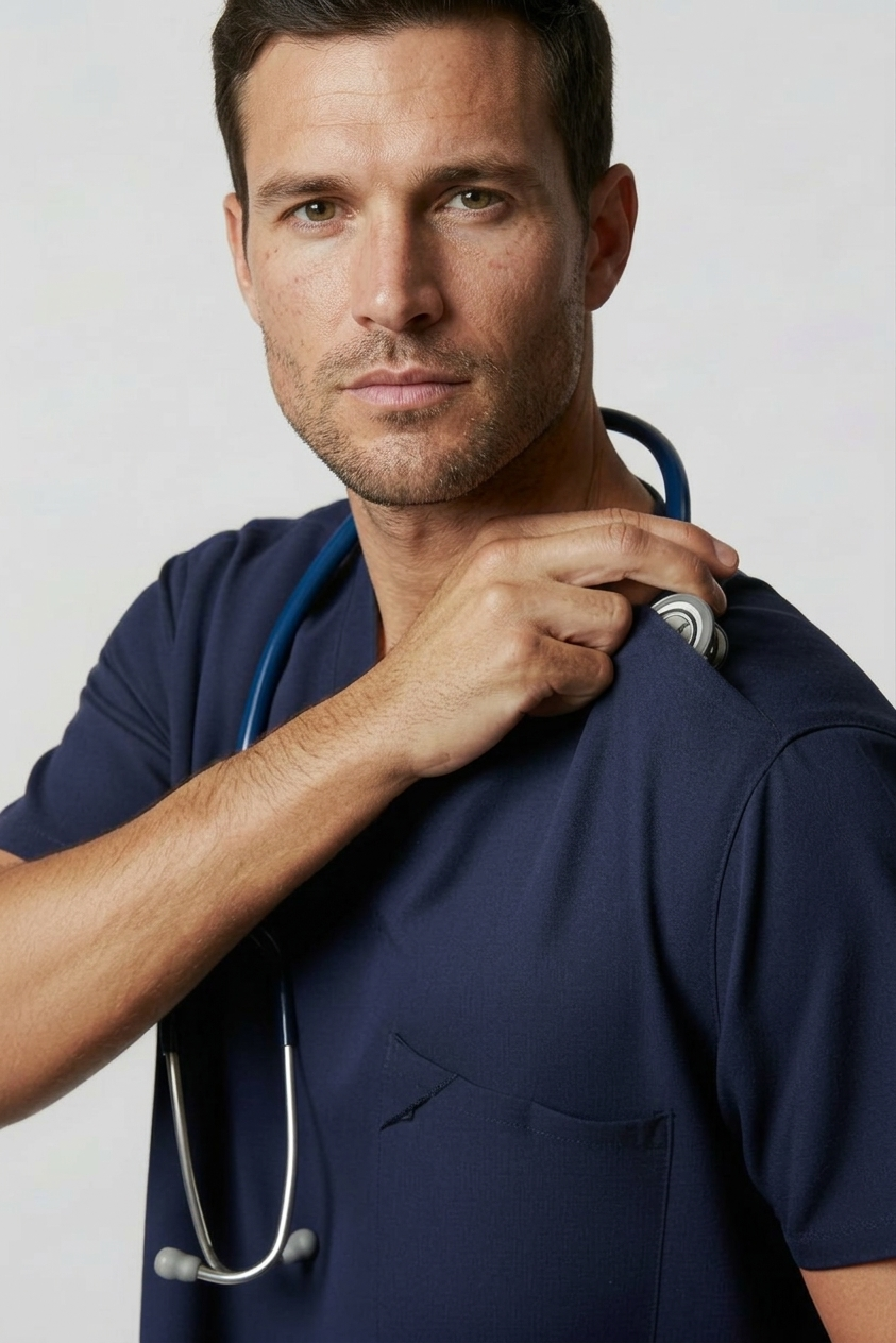 camiseta scrub masculina Tech Best (azul marinho)