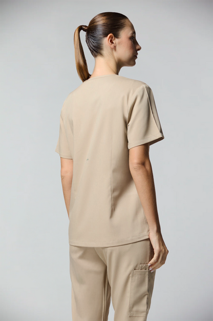 camiseta scrub feminina Next Tech Bege - Pijama Cirurgico