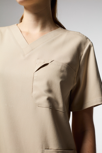 camiseta scrub feminina Next Tech Bege - Pijama Cirurgico