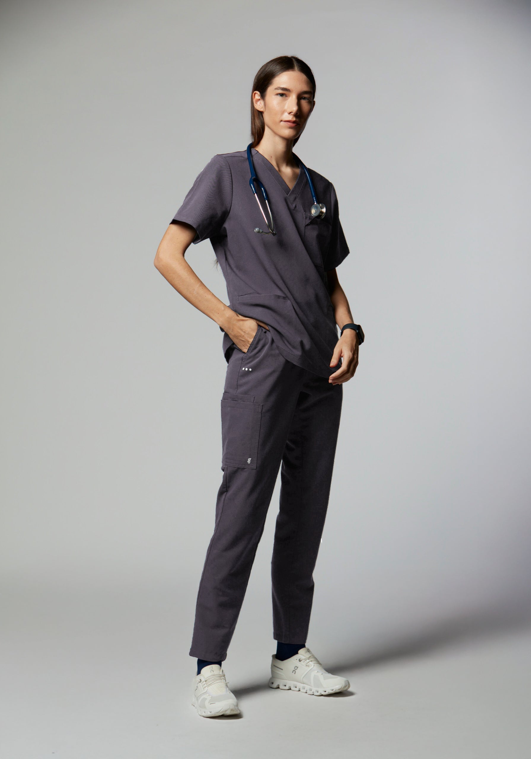 camiseta scrub feminina Soft Angelita Cinza - Pijama Cirurgico