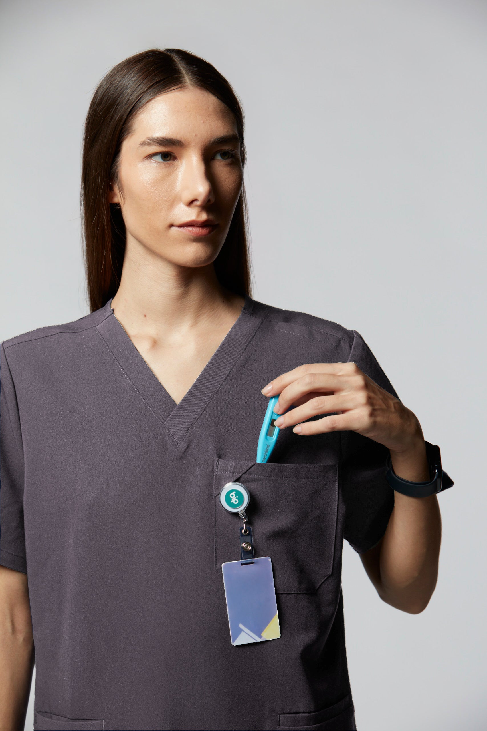 camiseta scrub feminina Soft Angelita Cinza - Pijama Cirurgico