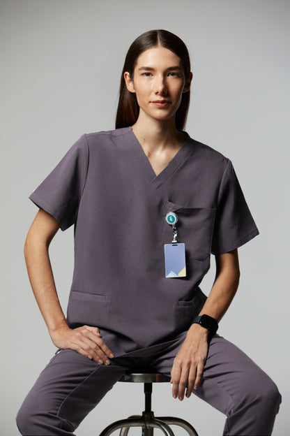 camiseta scrub feminina Soft Angelita Cinza - Pijama Cirurgico