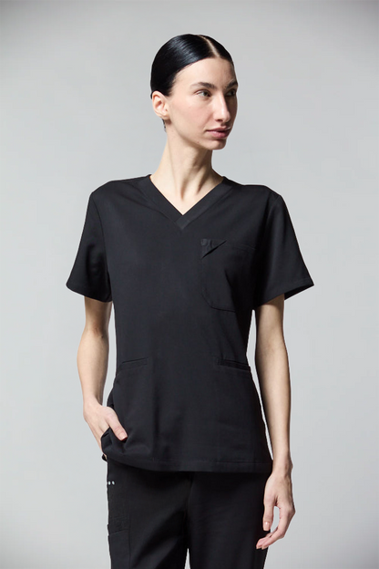 camiseta scrub feminina Soft Angelita Preto - Pijama Cirurgico