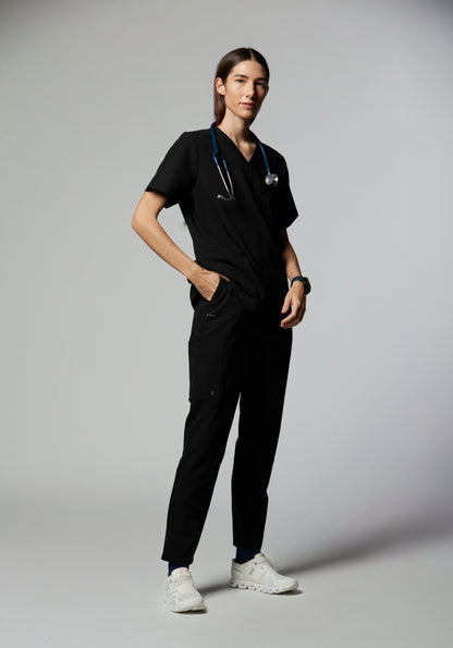 camiseta scrub feminina Soft Angelita Preto - Pijama Cirurgico