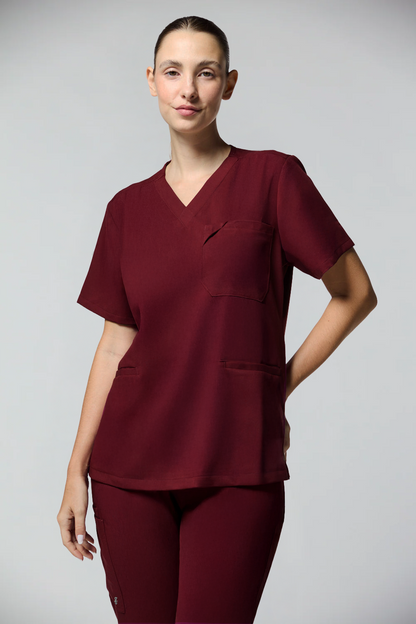 camiseta scrub feminina Soft Angelita Vinho - Pijama Cirurgico