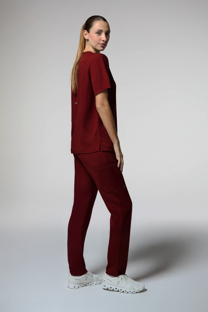 camiseta scrub feminina Soft Angelita Vinho - Pijama Cirurgico