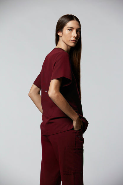 camiseta scrub feminina Soft Angelita Vinho - Pijama Cirurgico