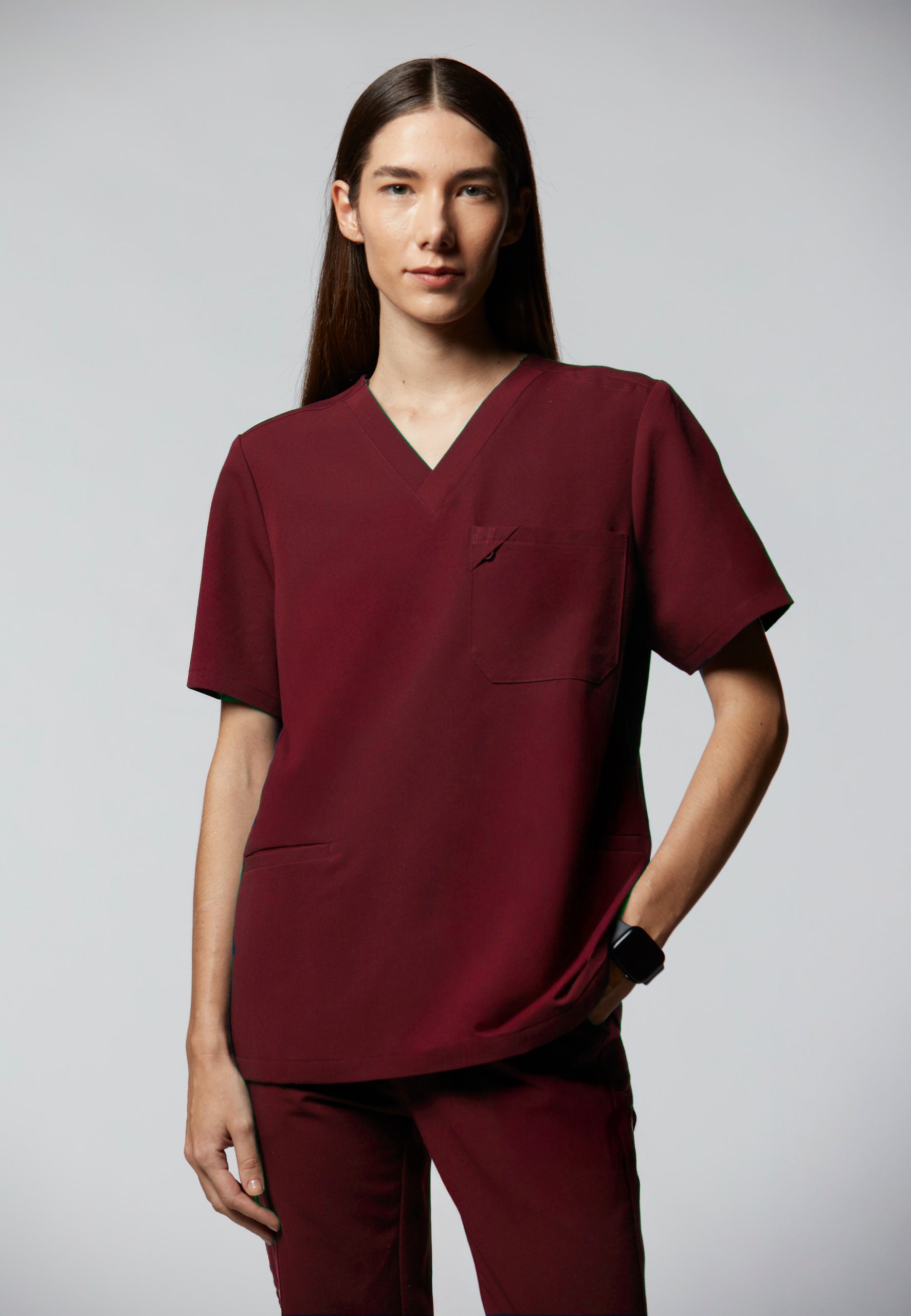 camiseta scrub feminina Soft Angelita Vinho - Pijama Cirurgico
