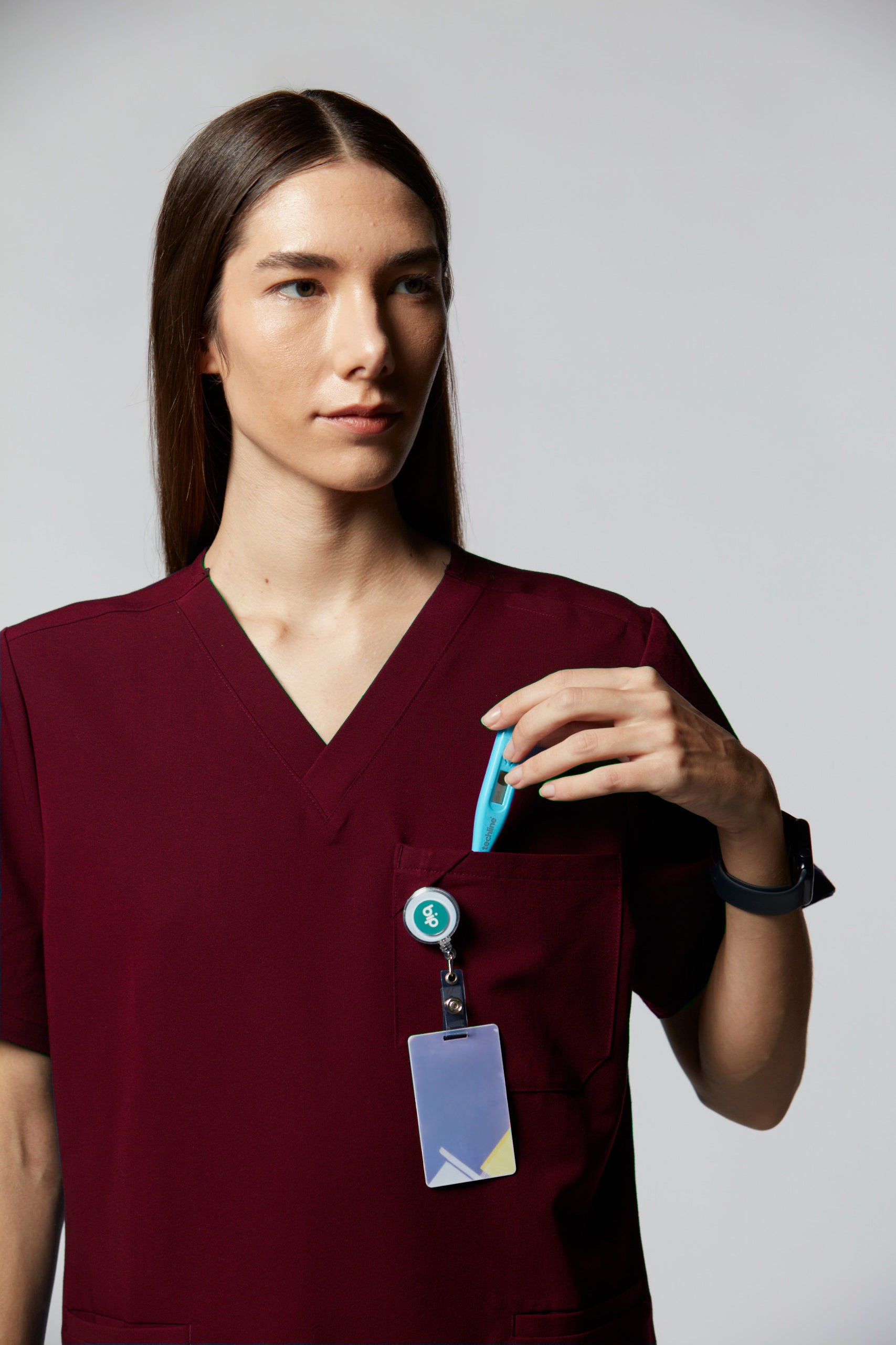 camiseta scrub feminina Soft Angelita Vinho - Pijama Cirurgico