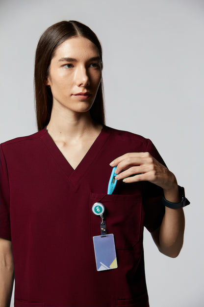 camiseta scrub feminina Soft Angelita Vinho - Pijama Cirurgico