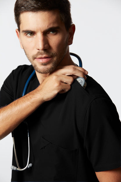 camiseta scrub masculina Soft Jatene Preto - Pijama Cirurgico
