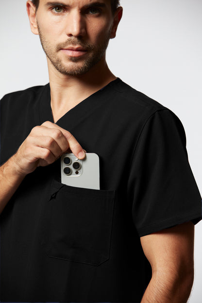 camiseta scrub masculina Soft Jatene Preto - Pijama Cirurgico