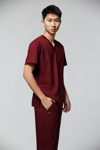 camiseta scrub masculina Soft Jatene Vinho - Pijama Cirurgico