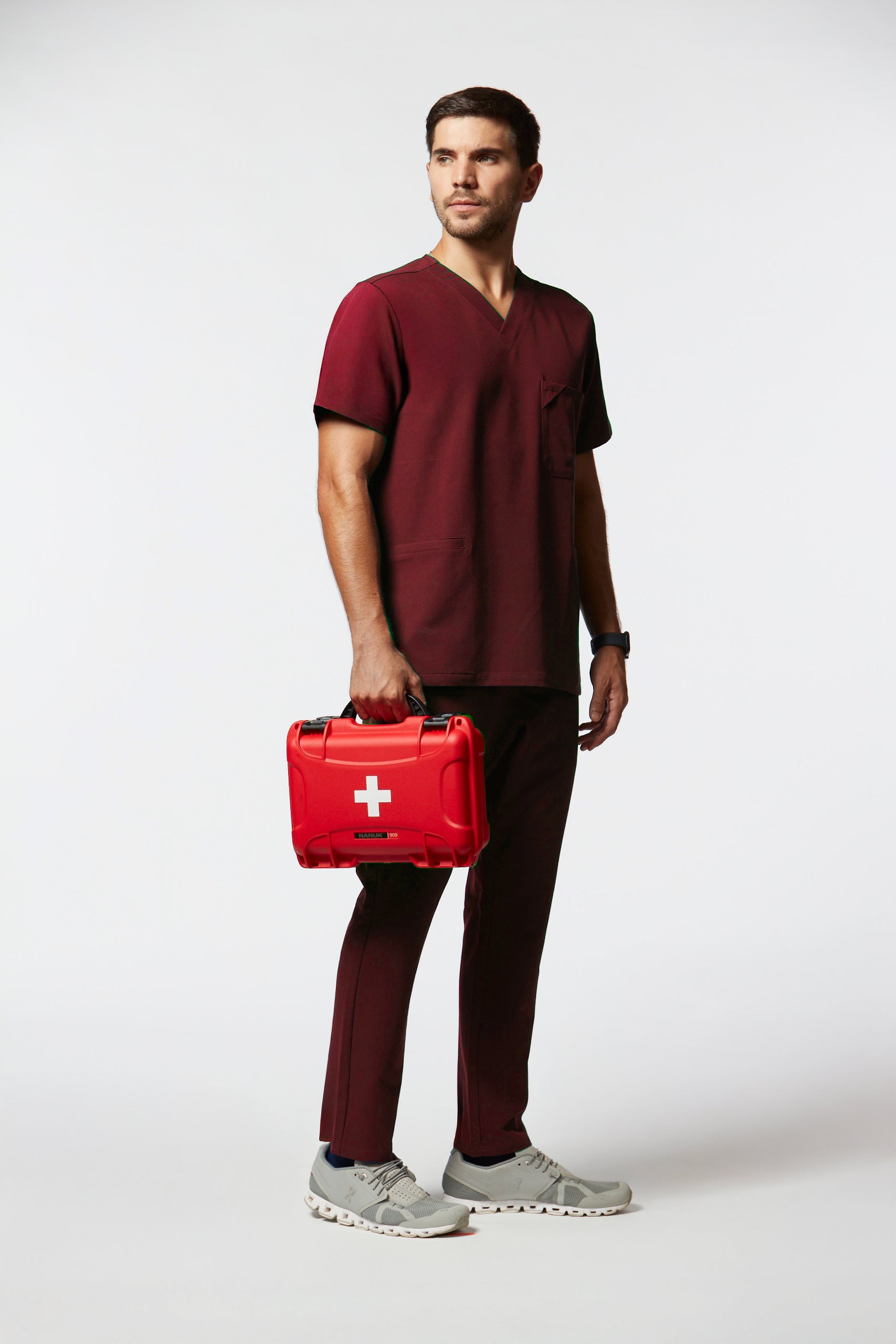 camiseta scrub masculina Soft Jatene Vinho - Pijama Cirurgico