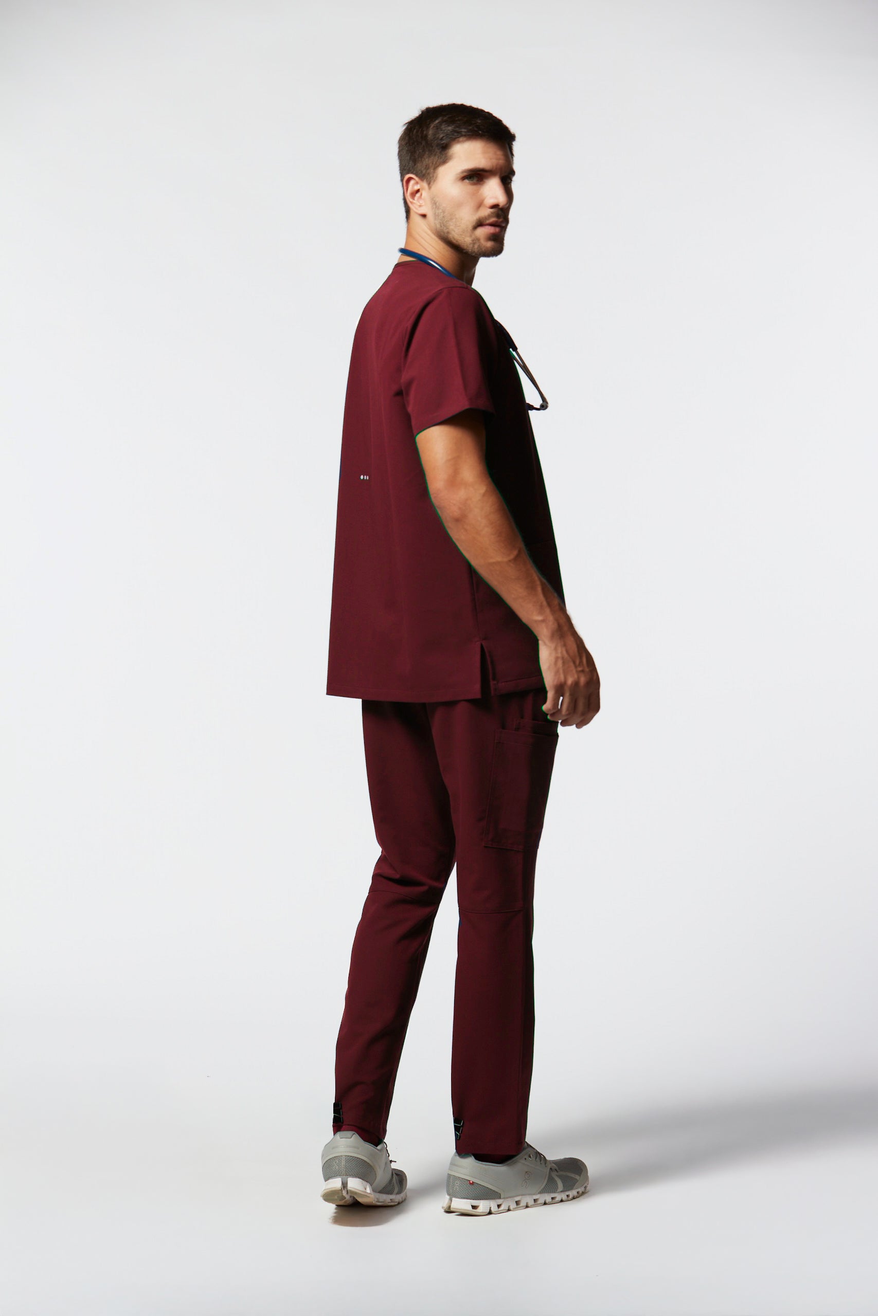 camiseta scrub masculina Soft Jatene Vinho - Pijama Cirurgico