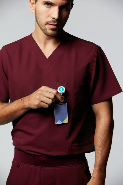 camiseta scrub masculina Soft Jatene Vinho - Pijama Cirurgico